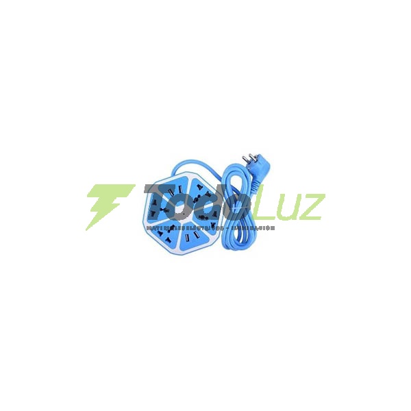 ZAPATILLA MULTIPLE 4 USB HEXAGONAL C/CABLE 1,8 MTS