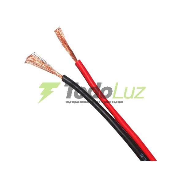 CABLE BICOLOR BAFLE 2 X 1MM ROJO/NEGRO