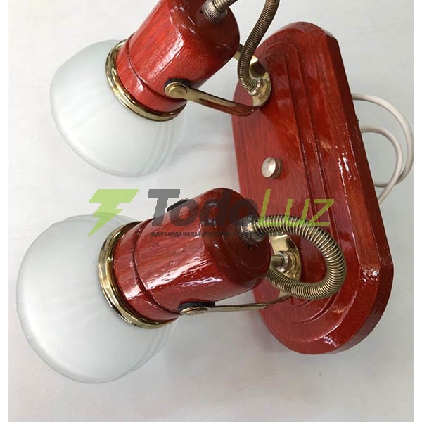 SPOT SENCILLO 2 LUCES (OVAL) C/TULIPA ROBLE/CEDRO/