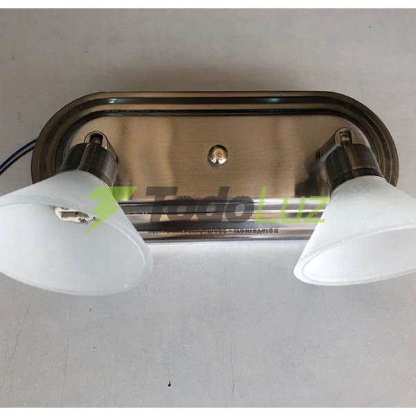 SPOT G-9 2 LUCES (OVAL) C/TULIPA CONITO PLATIL/BRO