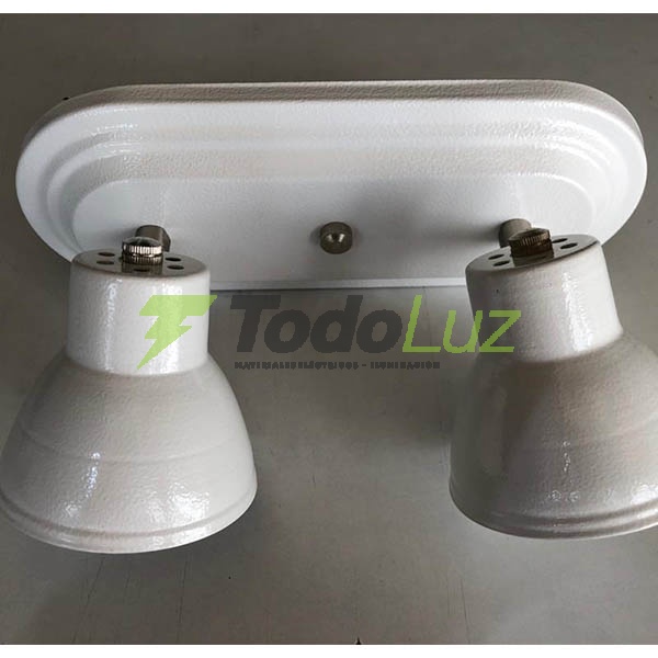 SPOT CHAPA GU-10 2 LUCES (OVAL) BLANCO
