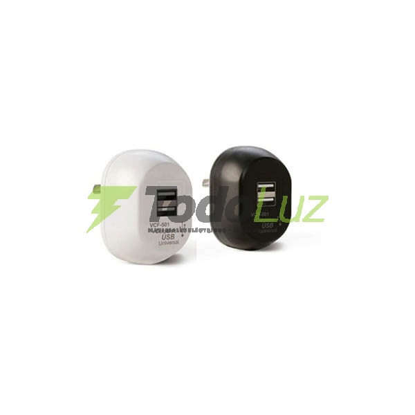 CARGADOR USB DOBLE ENCHUFABLE 5V 2,1A