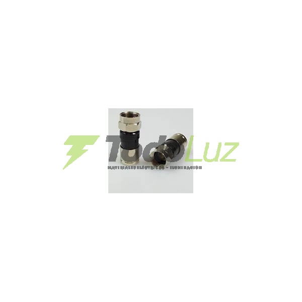 FICHA TV MACHO 75OHMS RG-6 SNAP NEGRO