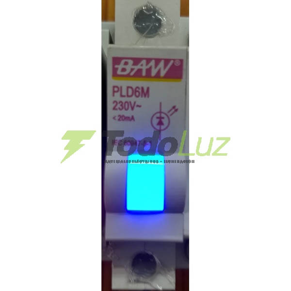 OJO DE BUEY 220V P/RIEL DIN CON LED AZUL