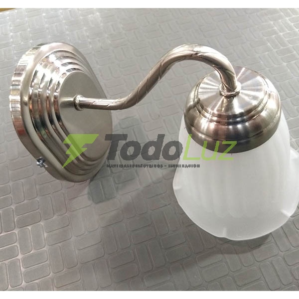 APLIQUE 1 LUZ P/PARED C/BARRAL C/TUL. ALICIA PLAT