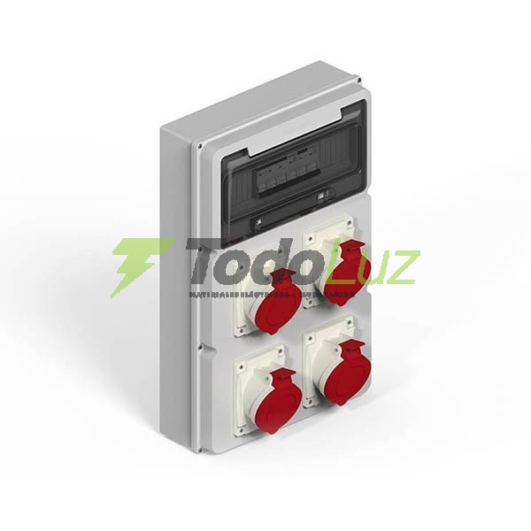 CAJA P/TERM. IP-65 12 DIN. + DOS MODULO P/4T CAPS.