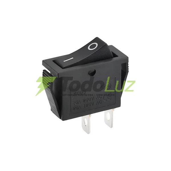 TECLA SIMPLE ON-OFF 2P RECTANG. NEGRA