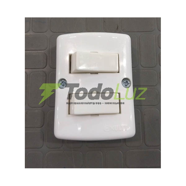 LLAVE EXTERIOR INTERRUPTOR DOBLE BLANCO