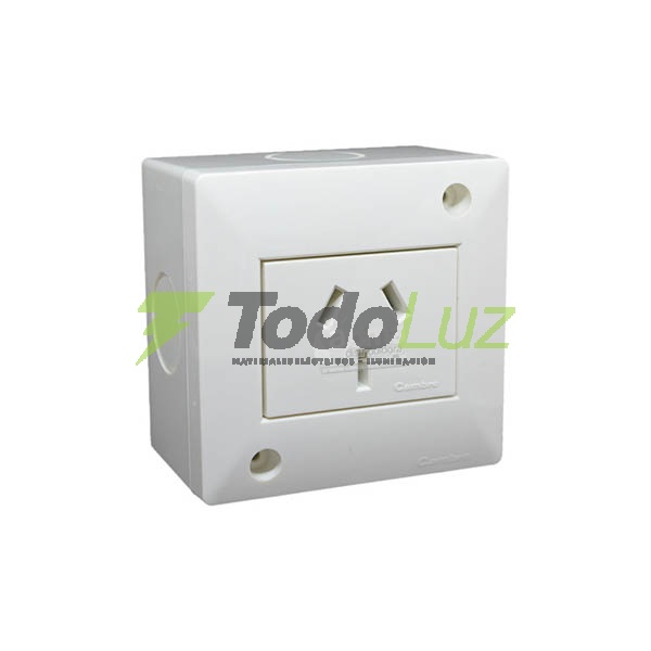 LLAVE EXTERIOR TOMACORRIENTE 20A POLARIZADO BLANCO