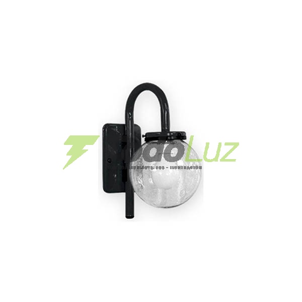 APLIQUE DE CA&Ntilde;O 1 LUZ CON GLOBO 10 X 18CM BL/NG