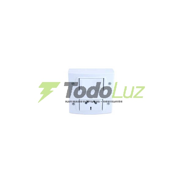LLAVE EXTERIOR INTERRUPTOR+TOMACORRIENTE POL. BCO.