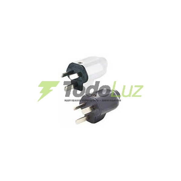 FICHA POLARIZ. MACHO 3P 10A NEGRA