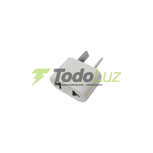 ADAPTADOR ALEMAN 2P PLANA. A 2P CHA. RECTAS BLANCO