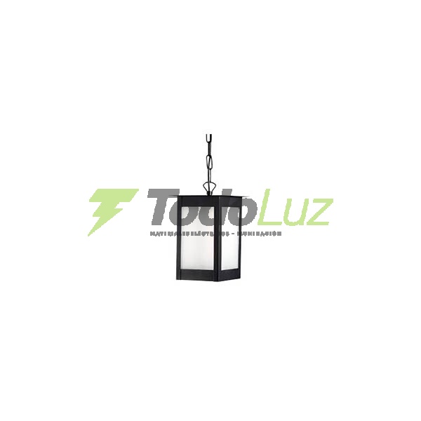 FAROL DE HIERRO C/VIDRIO ARENADO C/CADENA 24CM