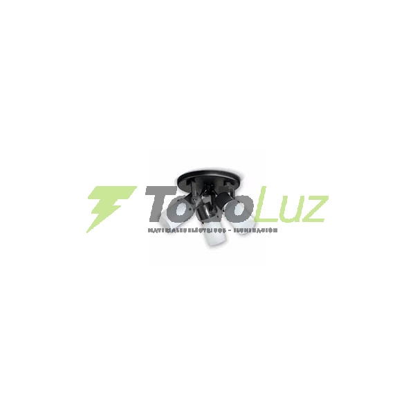 SPOT TRES LUCES PANTALLA TUBO HORQUILLA POLIPROP.
