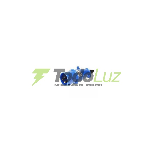 FICHA INDUSTRIAL MACHO 2 X 16A + T 380V AZUL