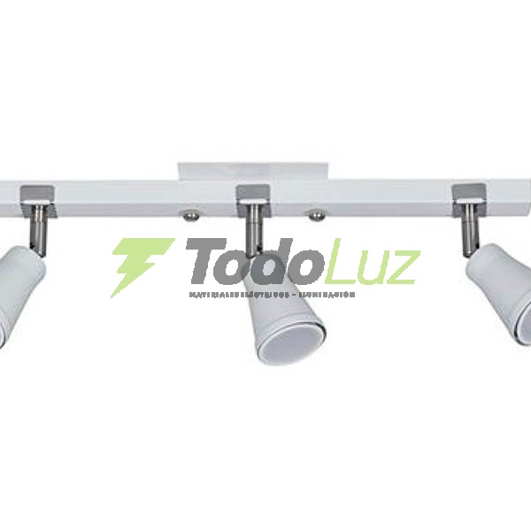 SPOT DUBLIN 3 LUCES REGLA GU-10 C/MOVIMIENTO ACERO