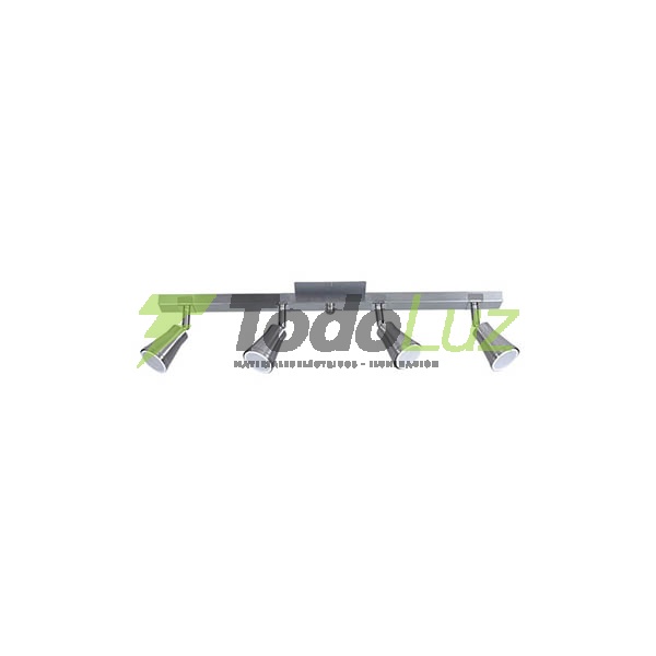 SPOT DUBLIN 4 LUCES REGLA GU-10 C/MOVIMIENTO ACERO