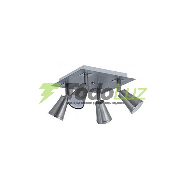 SPOT DUBLIN 4 LUCES PLATO GU-10 C/MOVIMIENTO ACERO