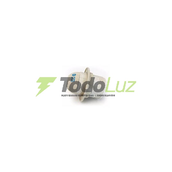 PORTALAMPARAS E-27 ROSCA EXTERIOR C/VIROLA Y STOPP