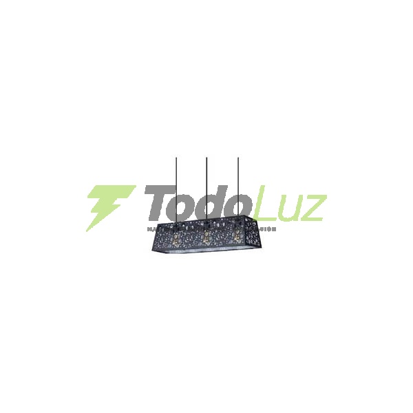 COLGANTE CHAPA PERFORADA RECTANGULAR 3 LUCES