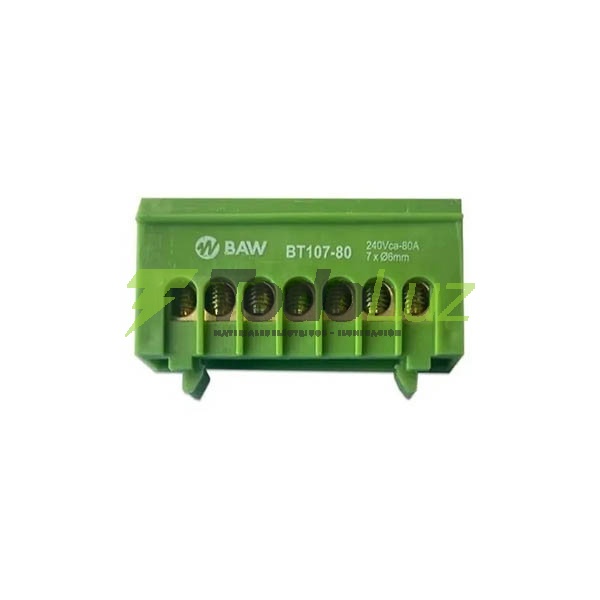 BORNERA BARRA AISLADA 7 POLOS 6MM VERDE