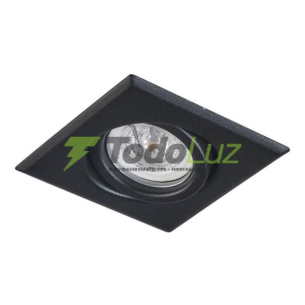 SPOT EMBUTIR DIREC. CUADRADO ZOCALO GU-10 NEGRO