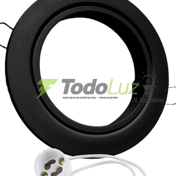 SPOT EMBUTIR REDONDO MOVIL P/AR-111 NEGRO