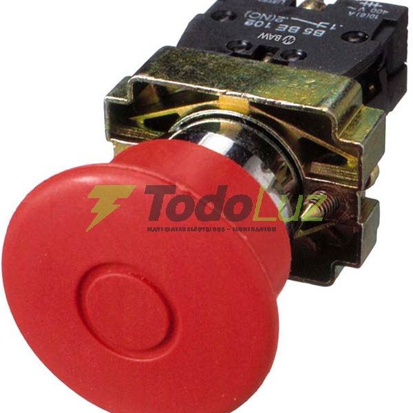 PULSADOR DE EMERG. POR GIRO HONGO ROJO 1NC