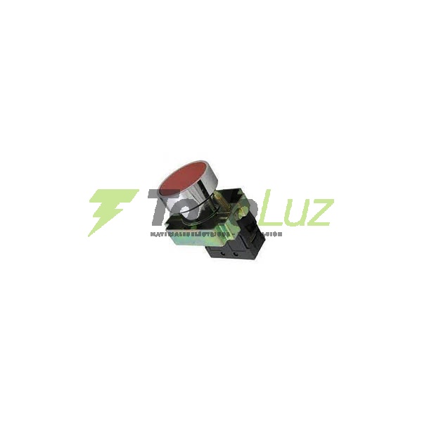 PULSADOR ARO METALICO RASANTE ROJO 1NC