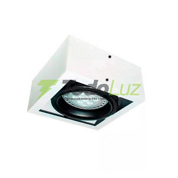 BOX PLAFON 1 LUZ PARA AR-111 BLANCO/NEGRO