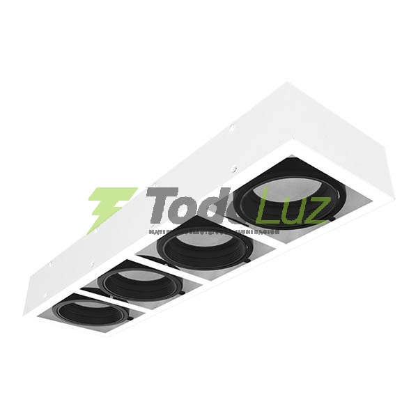 BOX PLAFON 4 LUCES LINEAL AR-111 BLANCO/NEGRO