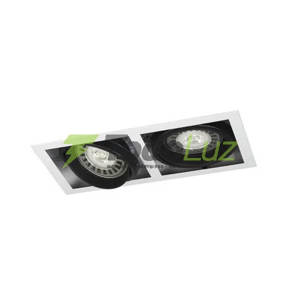 BOX EMBUTIR 2 LUCES PARA AR-111 BLANCO/NEGRO