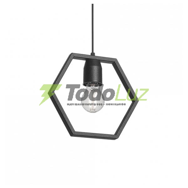 COLGANTE "TARENTO" DE 1 LUZ 24X21CM NEGRO TEX.