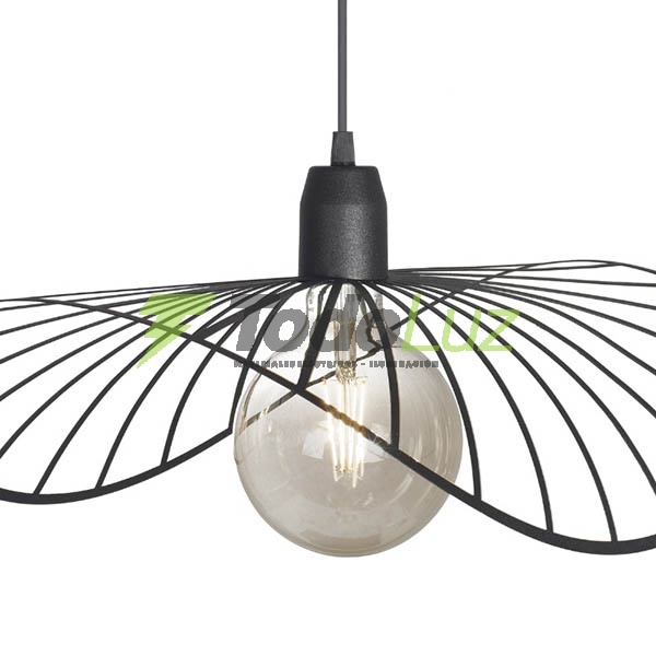 COLGANTE "POTENZA" DE 1 LUZ 40CM NEGRO TEX.
