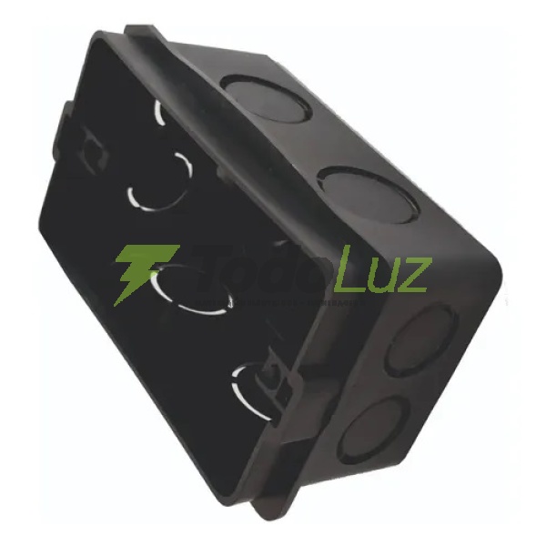 CAJA DE LUZ RECTANGULAR PVC NEGRA