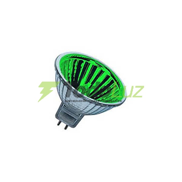 LAMPARA DICROICA 50W MR-16 12V C/TAPA COLOR VERDE