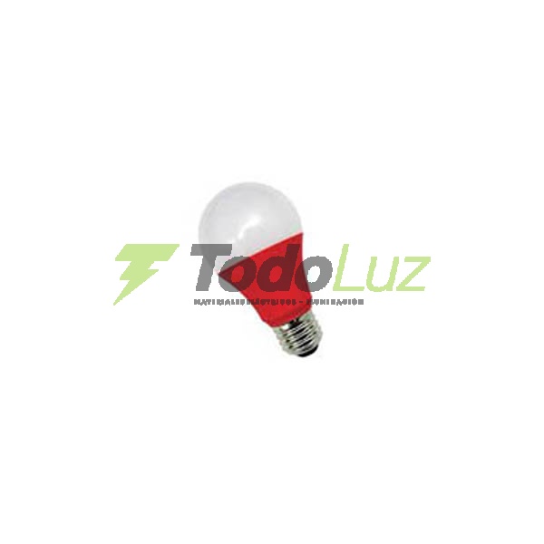 LAMPARA A-60 LED E-27 3W COLOR ROJO