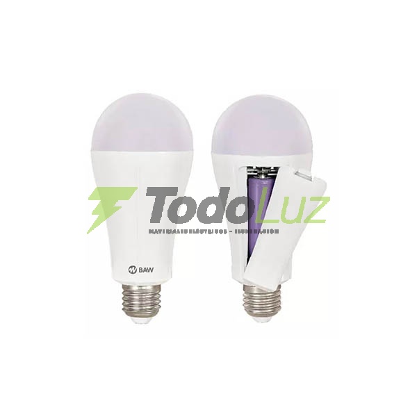 LAMPARA LED AUTONOMA 10W E-27 C/BATERIA LITIO L.F.