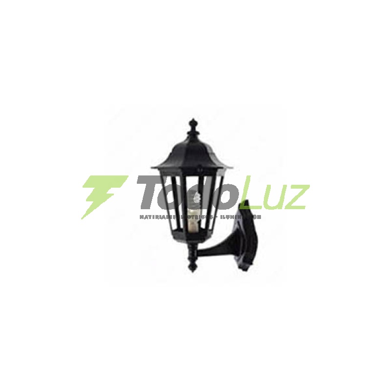 FAROL POLICARBOLNATO DE PARED 6C NEGRO