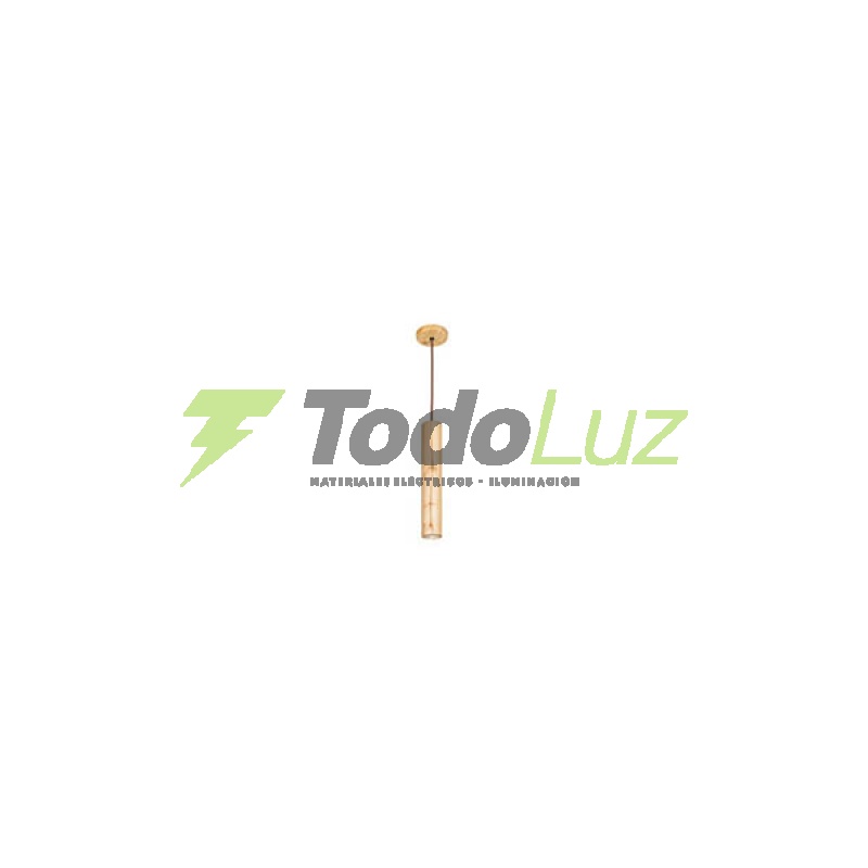 COLGANTE MADERA TUBO P/GU-10 NATURAL
