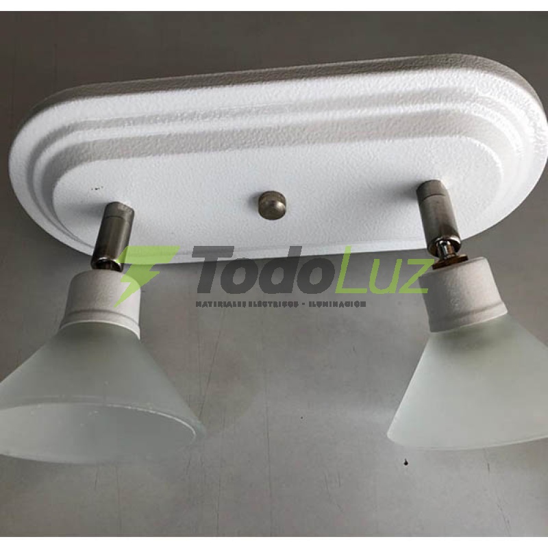 SPOT G-9 2 LUCES (OVAL) C/TULIPA CONITO BLANCO
