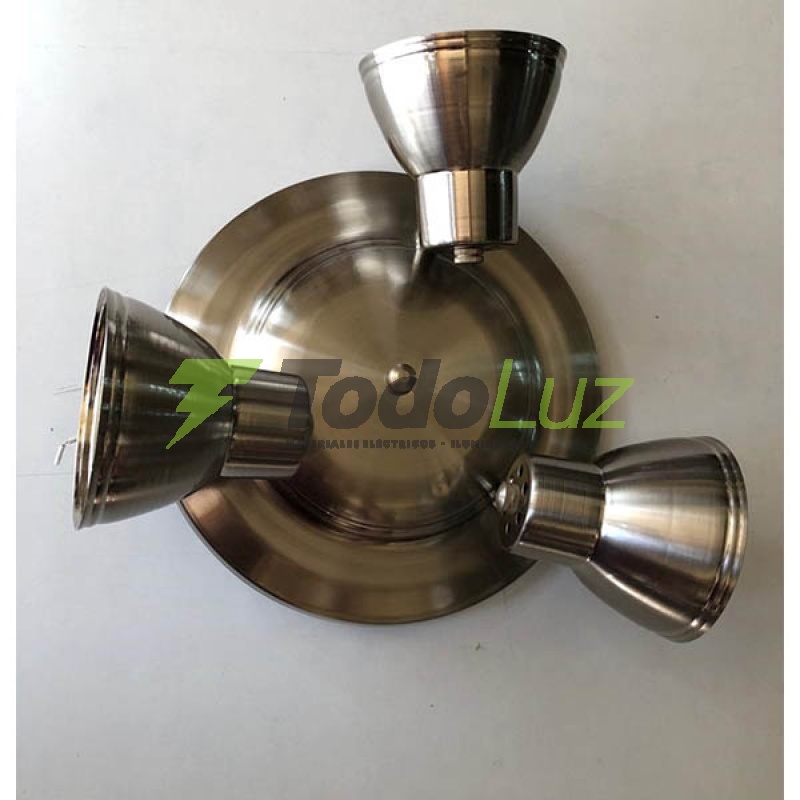PLATO CHAPA GU-10 3 LUCES PLATIL/BCE. VIEJO