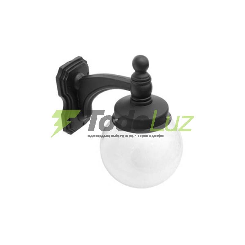 APLIQUE POLIP. GLOBO 10 X 18, C/MENSULA CURVA