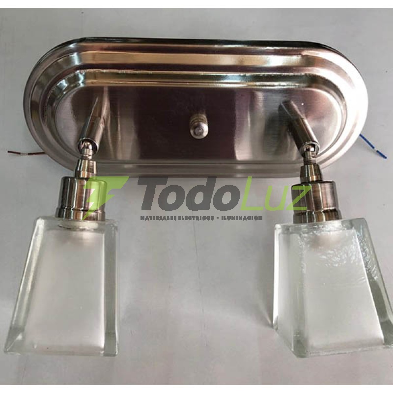 SPOT G-9 2 LUCES C/TULIPA CUADRADA PLATIL