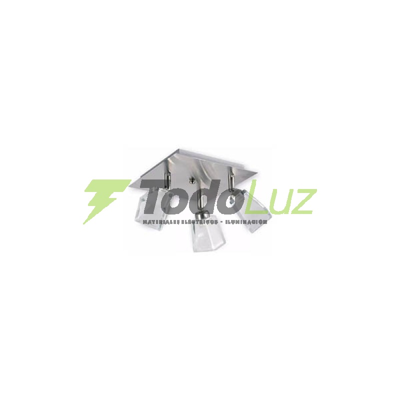 PLATO G-9 3 LUCES C/TULIPA CUADRADA PLATIL