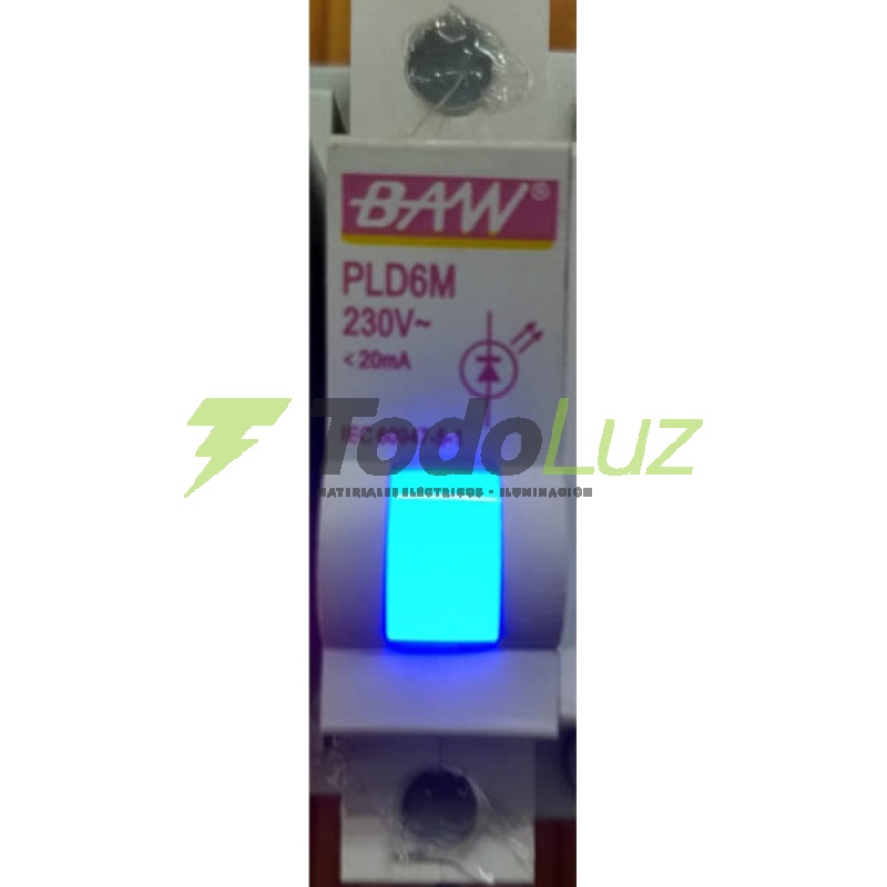 OJO DE BUEY 220V P/RIEL DIN CON LED AZUL