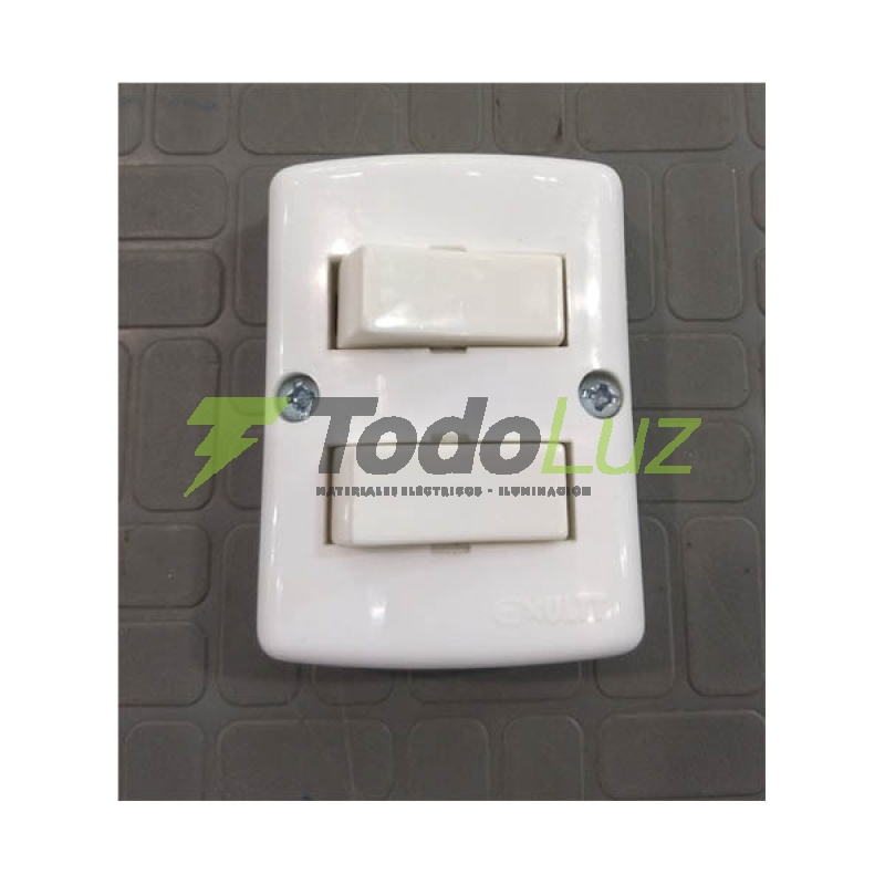 LLAVE EXTERIOR INTERRUPTOR DOBLE BLANCO