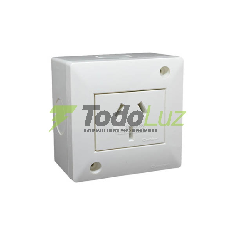 LLAVE EXTERIOR TOMACORRIENTE 20A POLARIZADO BLANCO
