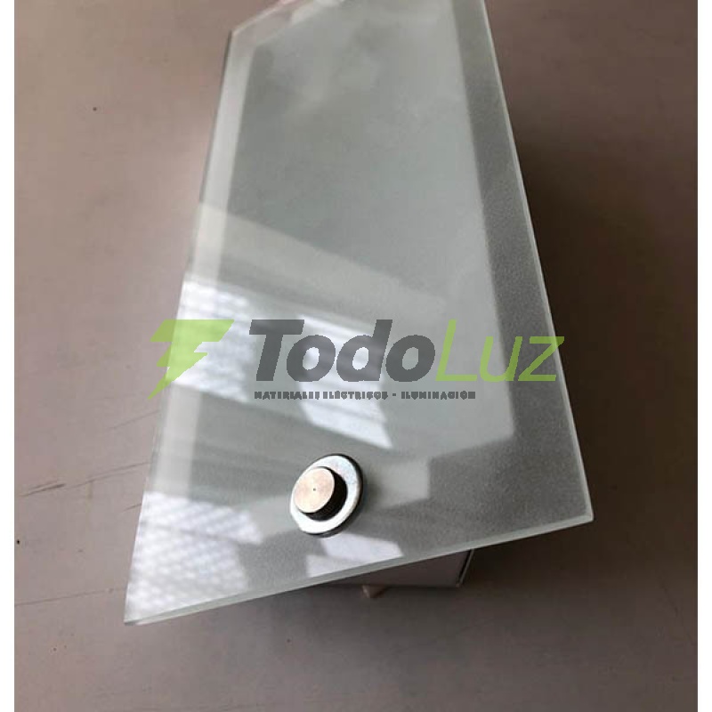 PLAFON RECTANGULAR 1 LUZ 23 X 8 C/VIDRIO SATINADO